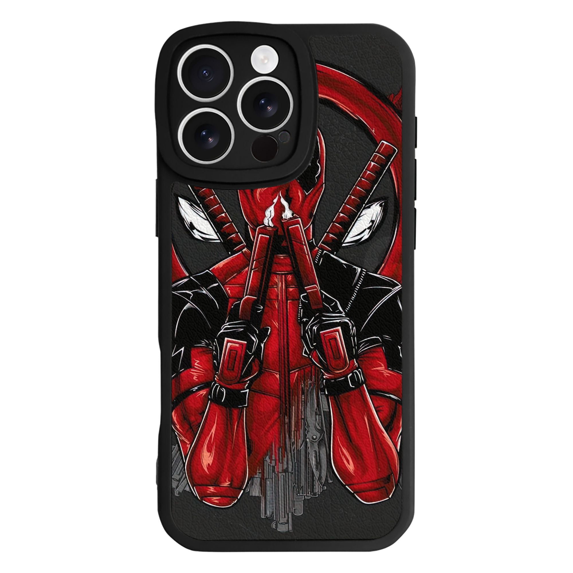 （画像用） Deadpool デッドプール 【iPhone 16シリーズ対応】シリコンスマホケース（レザー調） 材質：シリコン
